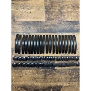 Lot of 49 Matte Black Dimpled Cabinet Hardware 20 Arched Pulls and 29 Knobs